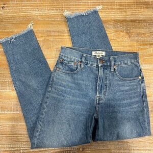 Madewell Frayed Hem Straight Leg Jeans